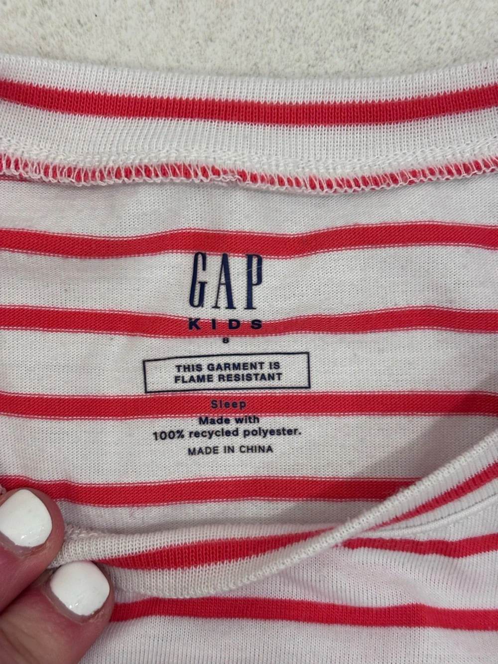 GAP Red and White Striped Girl’s Pajama Set